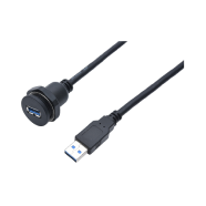 USB 3.0 (2.0 Compatible) Adapters with Cable, Panel Mounting